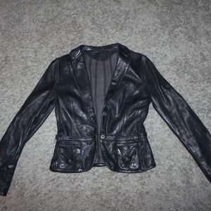 Blur Leather Black Jacket Size 40